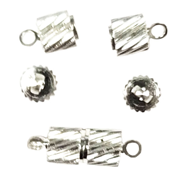 MAGENTIC TWIST TUBE CLASP 5X15MM  SILVER COLOR(10 PCS)